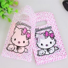 New 500pcs lot 9 15cm Good Quality Pink Cute Small Kitty Pouches Mini Gift Bags313g