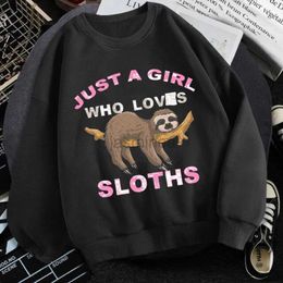Men's Hoodies Sweatshirts Womens Graphic Hoodie Just A Girl Who Loves Sloth Cute Sloth Sweatshirts Long Sleeves Printing Fashion Hoodies Sweater Female 24328