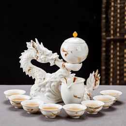 Teaware Sets Xianglong Cifu High-end Atmospheric Automatic Tea Set Art Ceramic Creative Cup Gift Box