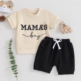 Clothing Sets 2Pcs Baby Boy Summer Outfits Toddler Born Infant Short Sleeve Letter Embroidery Tops Shorts Set Clothes