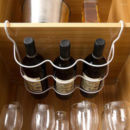 Kitchen Storage Wine Bottle Holder Household Refrigerator Cans Beer Drink Shelf Home Metal Thicker Fridge Stand Rack Decor