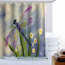 Shower Curtains Arrival Dragonfly Animal Curtain 12 Hook Polyester Fabric 3D Printing Bathroom Waterproof Bath Decor