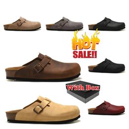 New Slippers Sandal Mens Slides Sneakers Clog Sandals Men Women Slides White Black Suede Leather Buckle Strap