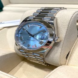Luxury Wristwatch Platinum Ice Blue Day-Date Watch 40mm 228206 Men's Automatic Watches294F
