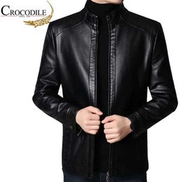 Men's Leather Faux Leather Crocodile brand Vintage Leather Jacket Streetwear Casual Blazer Jackets Man Outerwear Men Leather Suit Jacket Men Slim Fit Coats 240330