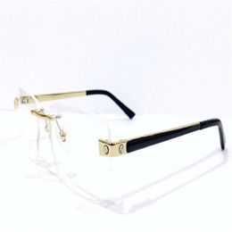 New fashion design optical glasses 0105 square frame rimless transparent lens classic simple and business style eyewear261H