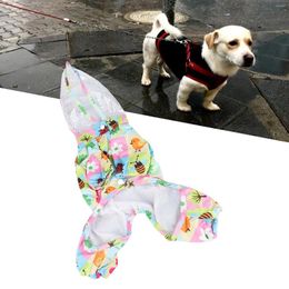 Dog Apparel Pet Clothes Hoodie Raincoat Reflective 4 Legged Fully Wrapped Comfortable Breathable Cute Rain Jacket A