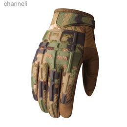 Tactical Gloves Outdoor Full Finger Anti-skip Gear Biker Shooting Paintball Camo Men Winter YQ240328