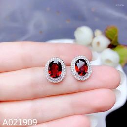 Stud Earrings KJJEAXCMY Boutique Jewellery 925 Sterling Silver Inlaid Natural Ruby Gemstone Women's Support Detection Fashion