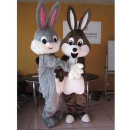 Mascot Costumes Foam Cute 2pcs Both Rabbits Cartoon Plush Christmas Fancy Dress Halloween Mascot Costume