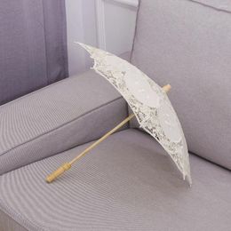 Umbrellas Umbrella For Baby Po Shoot White Lace Parasol Beach Sand Pography Prop Handmade Cotton Wedding