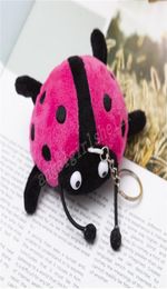 9Cm Cartoon Animal Plush Keychain Seven Star Ladybug Stuffed Small Toy Doll For Wedding Gifts 4 Colors Optional2501129