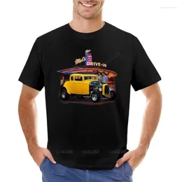 Men's Polos Men Tshirt American Graffiti 32 Coupe T-Shirt Plus Size Tops Edition T Shirt Mens White Shirts Black