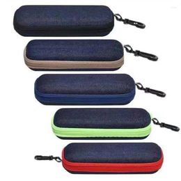 Storage Bags High-end Fashiona Portable Zipper Glasses Case Student Denim Myopia Sunglasses Casual Anti-pressure