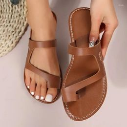 Slippers Women Summer 2024 Solid Flat Casual Fashion Dress Pinch Toe Flip Flops Beach Bohemian Shoes Female Zapatos De Mujer