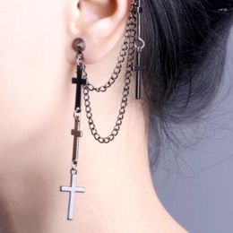 Dangle Earrings Female Cross Exaggerated Tassel Metal Chain Retro Pendant Gothic Snake Lizard Dragon Animal Shape Fashion Jewelry Gift