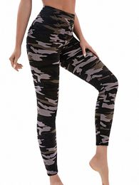 cuhakci Camoue Printed Women Leggings Fitn Leggins Gym High Elastic Skinny Army Green Jegging Sport Pencil Pants New K7Ws#