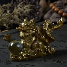 Sculptures Tea Set Tea Pet Decoration Golden Dragon Beads Heterochrosis Teapet tea play