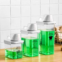 Liquid Soap Dispenser Multi-Use Laundry Powder Detergent Food Grains Rice Storage Container Pour Spout Measuring Cup Box