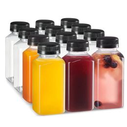 8OZ Plastic Bottles With Caps small juice containers with lids for fridge refillable water bottles empty reusable 240314