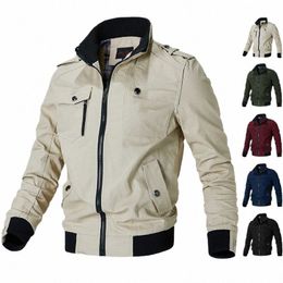 2023 Spring Autumn New Bomber Jacket Men Fi Casual Windbreaker Jacket Coat Men Hot Outwear Stand Slim Military Jacket Mens k8Dm#