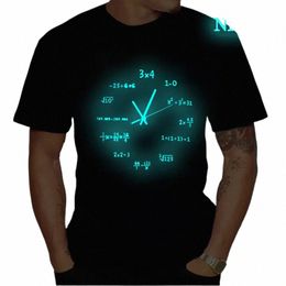 Sommer Männer T-shirt Leuchtende Mathematik Uhr Druck männer T-Shirt Fi Marke Männlich Camiseta Mujer math Tops Tees Shirts cott Hombre 88tD #