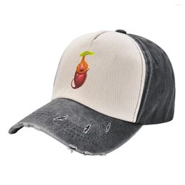 Ball Caps Carnivorous Plant Nepenthes Villosa Botanical Pitcher Baseball Cap Black Fluffy Hat Female Men's