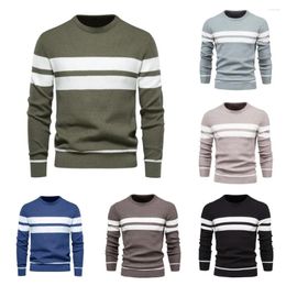 Maglioni da uomo Maglione lavorato a maglia da uomo Pullover caldi Felpa Casual Harajuku Maglione Moda Stripe Pullover Maglieria Uomo Abbigliamento invernale