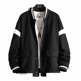 2023 Spring and Autumn New Men's Retro Casual Jacket Solid Colour Fi Loose Casual Trend Pilot Windbreaker Men's Jacket R3H6#