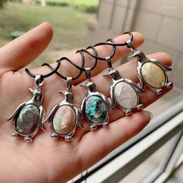 Pendant Necklaces Retro Healing Natural Abalone Shell Necklace Lovely Penguin White Freshwater Mother Of Pearl Choker Female Girl