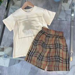 European American and British fashion brand siblings set two-piece set short sleeved shorts skirt set male female middle school children and students