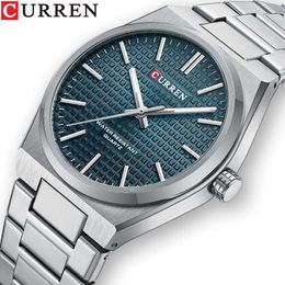 CURREN Karien 8439 Minimalist Grid Quartz Business Steel Band Casual Watch Men's Edition