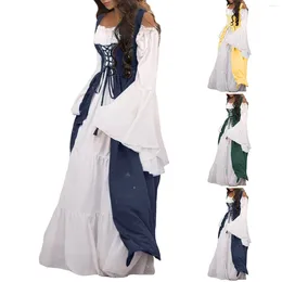 Casual Dresses Plus Size Medieval Dress For Women Renaissance Gothic Party Long Halloween Costumes Vestido Victorian Lace Up Court