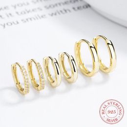 Hoop Earrings Cute 925 Sterling Silver Round Cz Circles Small Loop Huggies For Women Jewelry Kids Baby Children Girls Aretes311q