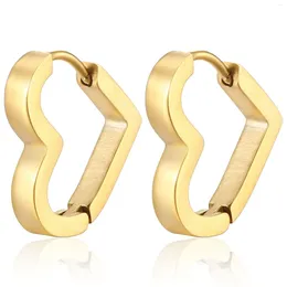 Hoop Earrings 316L Stainless Steel Heart Shape Sweety Earring Gold/Silver Colour For Women Jewellery Accessories