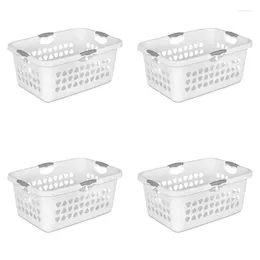 Laundry Bags Basket Plastic White Set Of 4