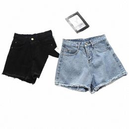 s-5xl Women Denim Shorts Summer Solid Color Casual Short Pants Hotgirls Beach Style Jean Pants Female K2A0#