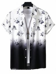 hawaiian Shirt Summer Oversized T-Shirts Floral Pattern Shirt For Men/Women Beach Shirts Short Sleeve Shirt Tee Streetwear Top 44Nn#