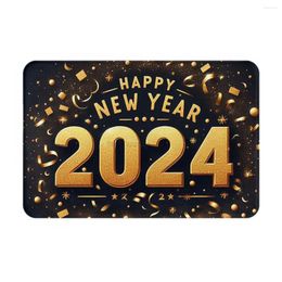 Carpets Its A Celebration Happy Year 2024 Non-Slip Welcome Mats For Entrance Door Bathroom Drop Toilet