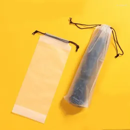 Storage Bags 5pcs Translucent Plastic Bag Umbrella Reusable Portable Pull Cord Cover Home Organiser