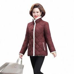 women's Cott Coat Parka Fall/Winter Coat Female Short Add Veet Padded Jacket Middle-Aged Elderly Mom Keep Warm Overcoat 5XL y1n2#