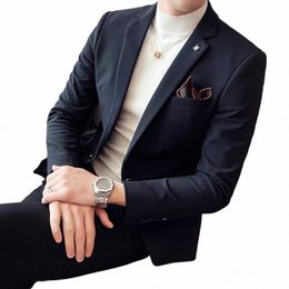 2023 Fi Retro Black Suit Jacket Men Spring New High-Grade Office Mens Solid Color Blazers Big Collar Slim Suit Coats S-4XL 146b#