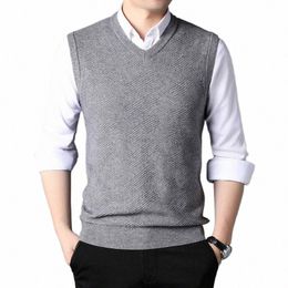 Üst sınıf yeni otum kış fi marka tasarımcısı v boyun kazı yelek örgü erkekler kazak Koreli kollu sıradan erkek giyim r0gw#