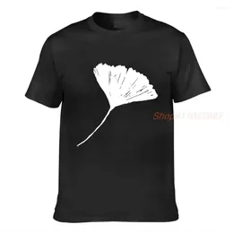 Women's T Shirts Ginkgo Biloba Lino Cut Nature Inspired Leaf Pattern Men Shirt Women Tops Tees Female Casual T-shirts