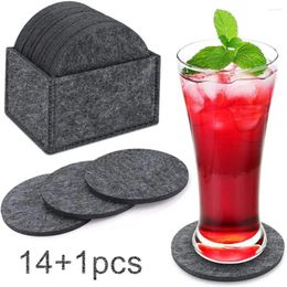 Table Mats Placemat Round Storage Cup Home Kitchen Felt Bowl Heat-insulated Box Set