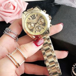 Special Brand New Top Quality Women Fashion Casual Watch Big Dial Gold Man Wristwatches Luxury Lovers lady male couple Clock class237z