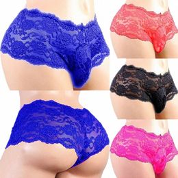 1pc Breathable Sexy Panties Male Jockstrap Briefs Men's G-string Thgs Lingerie Lace Sissy Plus Size Underwear L5HZ#