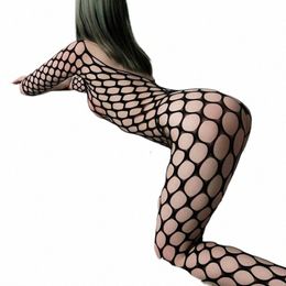 sexy Open Crotch Lingerie Women Mesh Hollow Bodystockings Erotic Costumes Fishnet See Through Cosplay Uniform Porno Underwear u4e4#