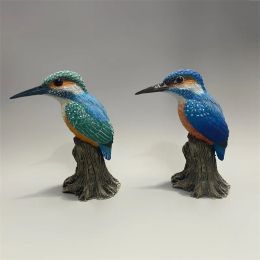 Miniatures Landscape Kingfisher Resin Statue Desktop Ornament Winter Wren Model Crafts Home Decorations