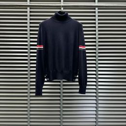 Tb Sweatshirt Men's Turtleneck Sweater Autumn Winter New Luxury Brand Tops 4-bar Classic Stripe Pullover Navy Casual Fi Coat Male Women 776